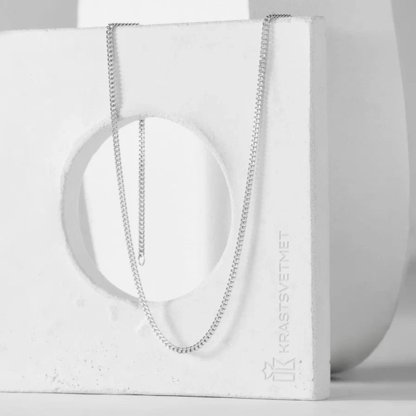 Цепь из серебра 925, плетение «Панцирь»